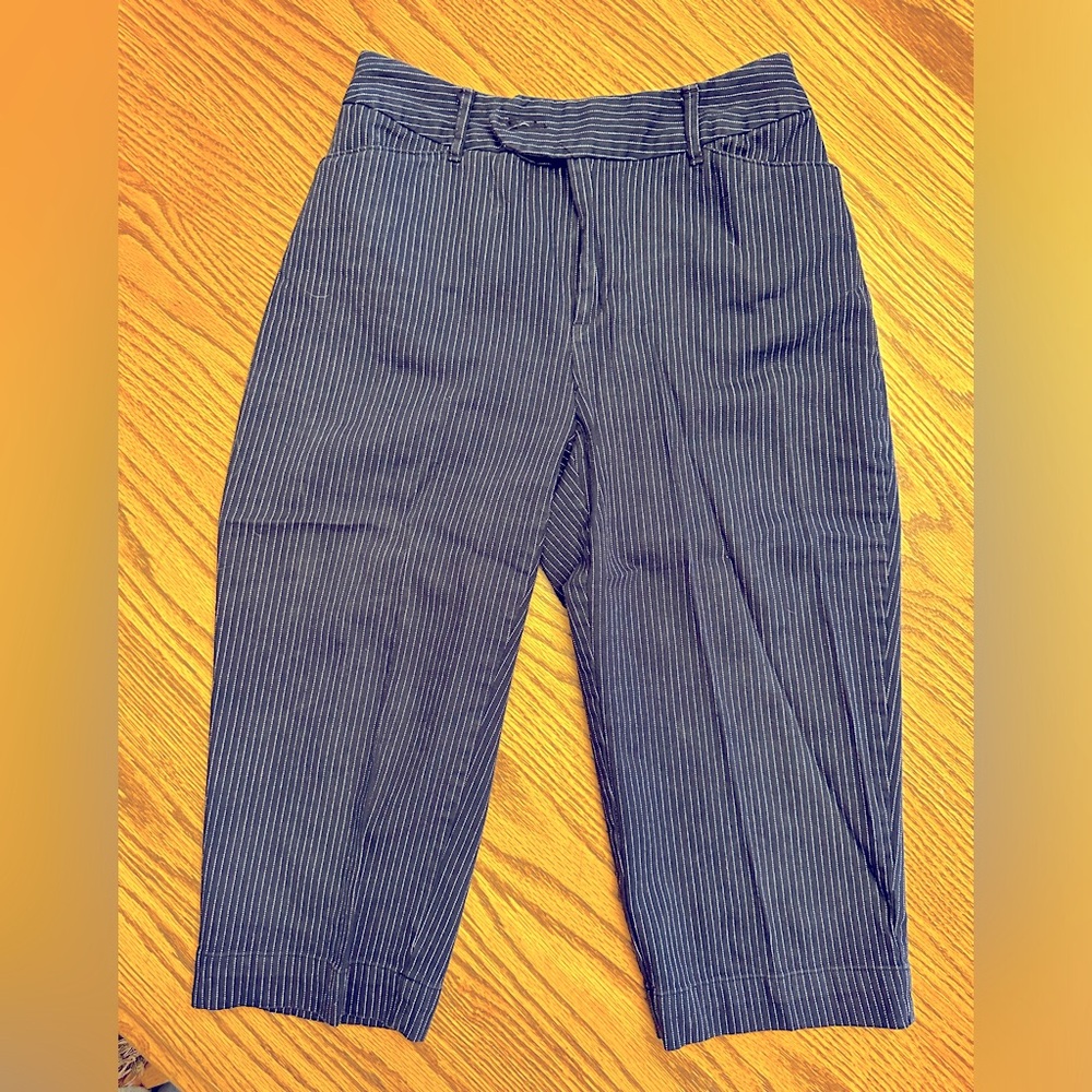 Pinstripe Denim Capris